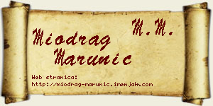 Miodrag Marunić vizit kartica